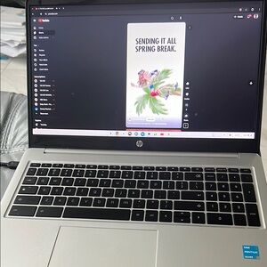 HP Chromebook Silver and Blue Laptop